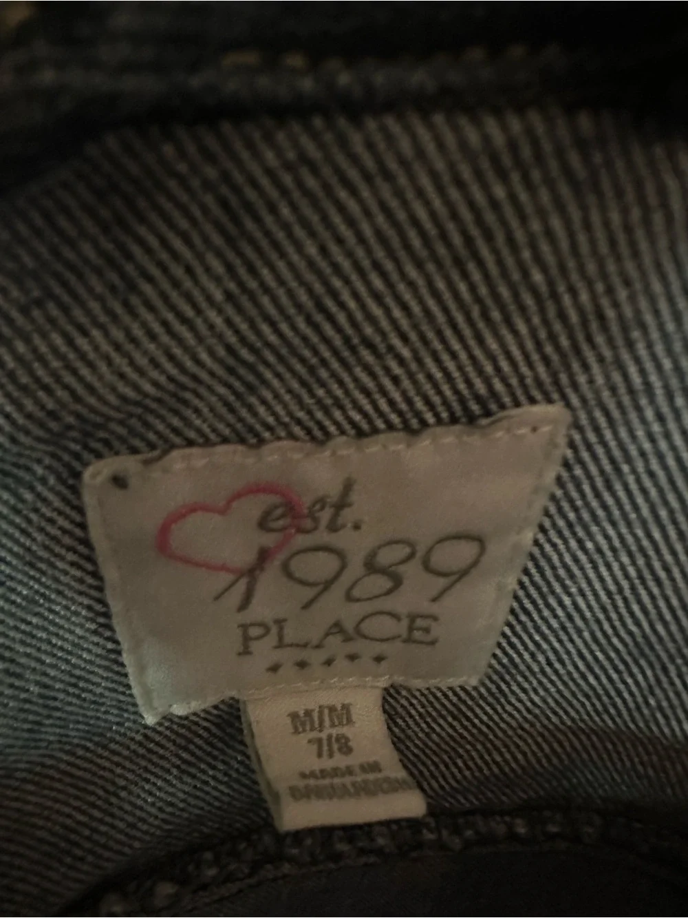 #93 The Children's Place Girls' Dark Blue Denim Jacket